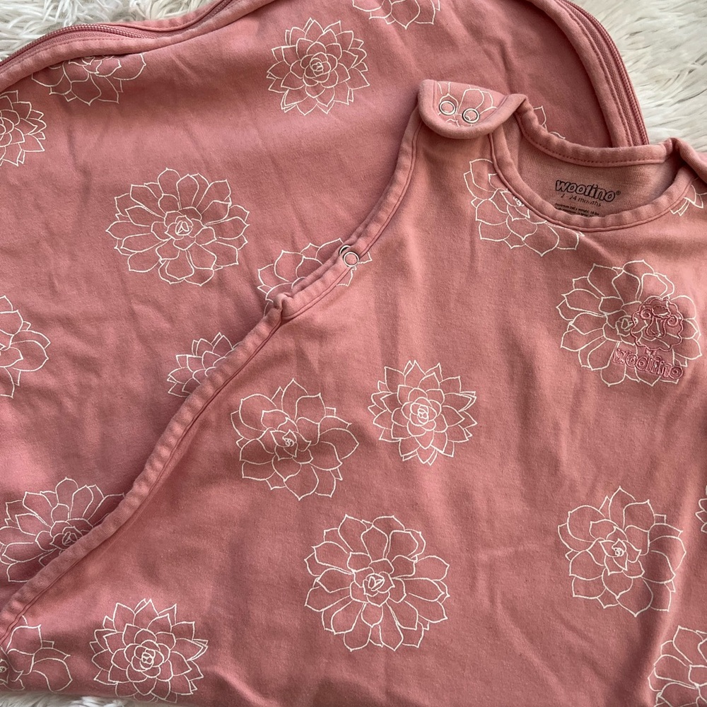 Woolino 4 Season Baby Sleep Bag, Merino Wool & Organic Cotton, Succulent